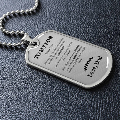 Personalized- To My Son Love Dad Dog Tag