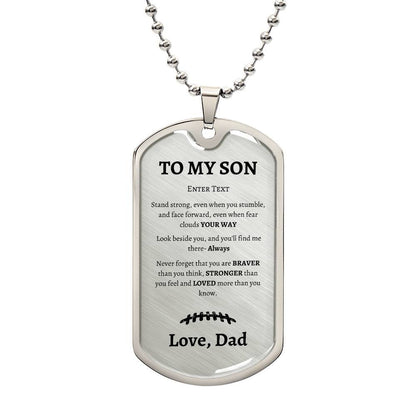 Personalized- To My Son Love Dad Dog Tag